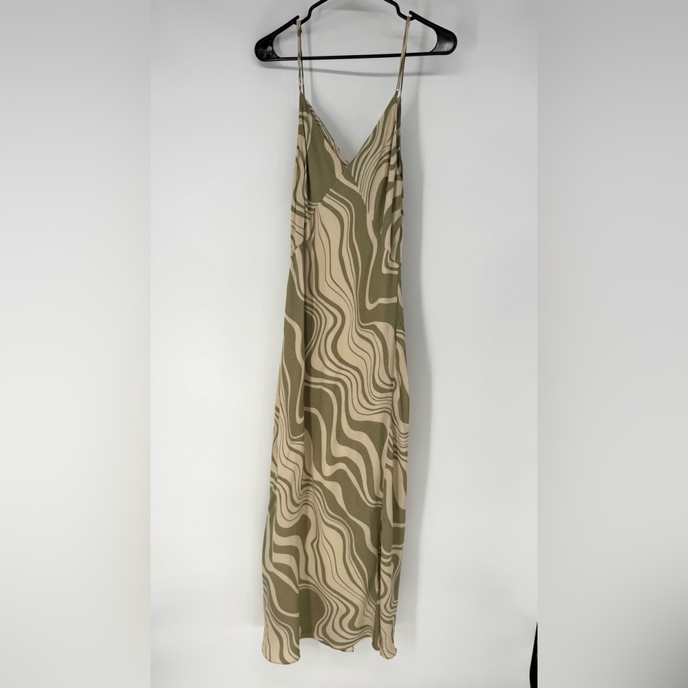 DISSH minimalist whimsy formal zebra Wave Maxi slip Dress size 10 - Picture 2 of 7
